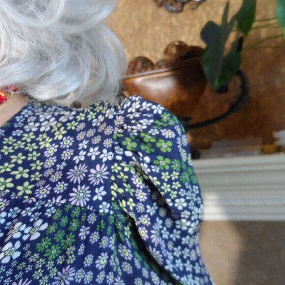 See by Chloé Green & Blue Floral Print Belted Sheath Dress – IT 38 / US 6 - Picture 10 of 16